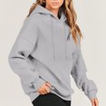 thumbnail image 4 of RKSTN Hoodies for Women Casual Plus Size Long Sleeve Solid Color Pullover Tops Fall Fashion Lightweight Loose Drawstring Sweatshirt, 4 of 9
