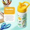 thumbnail image 4 of BOZ Kids Insulated Water Bottle with Straw Lid - Stainless Steel Vacuum Double Wall Toddler Water Bottle, 14 oz (414ml) Scratch-Resistant BPA-Free and Dishwasher-Safe Kids Water Bottle (Safari), 4 of 8