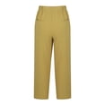 thumbnail image 5 of Diufon Cotton Linen Womens Pants Solid Color Lounge Pants High Waist Drawstring Pants with Pockets, 5 of 5