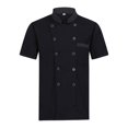 thumbnail image 1 of Maoww Unisex Chef Coat Jacket Catering Kitchen Short Sleeve Chef Wear 2XL Black, 1 of 9