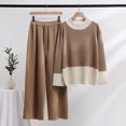 thumbnail image 2 of Yuyuzo Womens Ribble Knit 2 Piece Sets Long Sleeve Turtleneck Pullover Sweaters with Straight Leg Pants Suits, 2 of 4