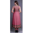 thumbnail image 4 of Bimba Robe Anarkali à Feuilles Roses, Col Mandarin, Sans Manches, Kurtis pour Femmes, Robe Maxi à Imprimé, Très Grande, 4 of 6