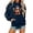 Blue, variant on Cow Print Cute Hooded Sweatshirt For Autumn And Winter Sweat Shirts Womens Plain Hoodie Women's Hooded Sweatshirt Hoodie Dress Women Ladies Hoodies White S