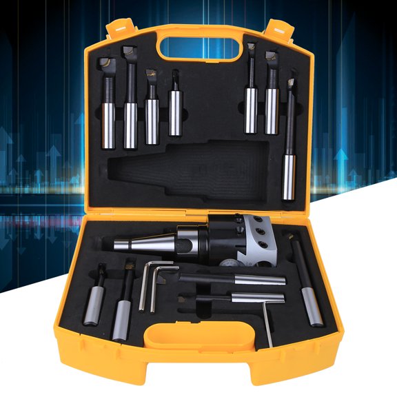 Toughness Stable Performance Boring Head Set, 12pcs CNC Milling Tools Kit Set, For CNC Milling Boring Head CNC Milling Machine Boring Machine NT30-F1-18-12PCS,NT40-F1-18-12PCS
