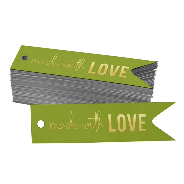 Inkdotpot Gold Foil Paper Hang Tags Made With Love Text Favor Tags 50 Pieces