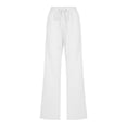 thumbnail image 3 of Timegard Womens Cotton Linen Pants Elastic Waisted Drawstring Straight Leg Solid Color Casual Pants, 3 of 5