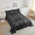 thumbnail image 4 of Erosebridal Grey Damask Flower Bedding Full Comforter Set, Retro Boho Down Comforter, Mandala Hippie Decor, Reversible, 4 of 7