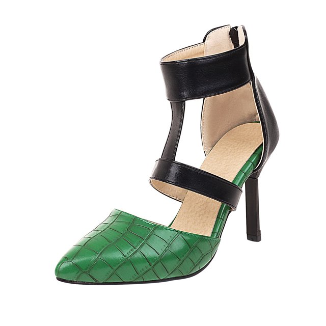 Womens Shoes Back Zip Ankle Strap Sandals Super High Heel Pointed Toe Stilettos