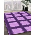 thumbnail image 3 of Ahgly Tapis d'Intérieur Lavable en Machine Carré Violet Transitionnel, 3 Pieds Carré, 3 of 7