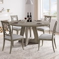 thumbnail image 4 of Farmhouse Dining Table, 47 Inch Round Kitchen Table for 4, Industrial Dinner Table with Wooden Top and Metal Base for Home Dining Room or Living Room（No Chairs）, 4 of 7