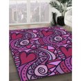thumbnail image 3 of Ahgly Tapis Rectangulaire Lavable en Machine Intérieur Transitionnel Velours Prune Violet, 2 Pieds x 4 Pieds, 3 of 7