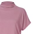 thumbnail image 5 of AMERTEER Blouse Décontractée en Coton à Manches Courtes et Col Roulé pour Femmes, Grande Taille, 5 of 5