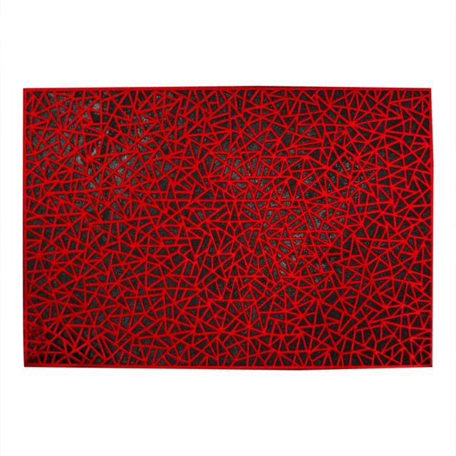 Gkeoshab Placemat Rectangular Flower PVC Placemat Home Daily Table Decoration PVC Hot Gold Placemat Triangle Home & Garden