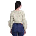 thumbnail image 2 of Moomaya Printed Womens Crop Top Wrap Style Top Wear Ruffle Long Sleeve Casual Summer Blouse, 2 of 5
