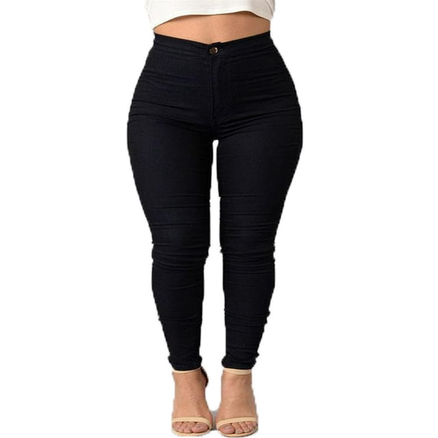 Pantalon Long Ajusté Taille Haute Extensible pour Femmes, Coupe Crayon