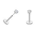 thumbnail image 5 of Titanium Flat Back Earrings Non Threaded Push In Nose Lip Cartilage Jewelry Small Puncture Studs for Men and Women, 5 of 5