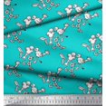 thumbnail image 2 of Soimoi Modal Satin Fabric Leaves,Bird & Floral Block Print Fabric by The Yard 42 Inch Wide, 2 of 3
