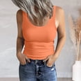 thumbnail image 2 of MIASHUI Women's Scoop Neck Sleeveless Ribbed Casual Tank Tops,Orange,XL, 2 of 6