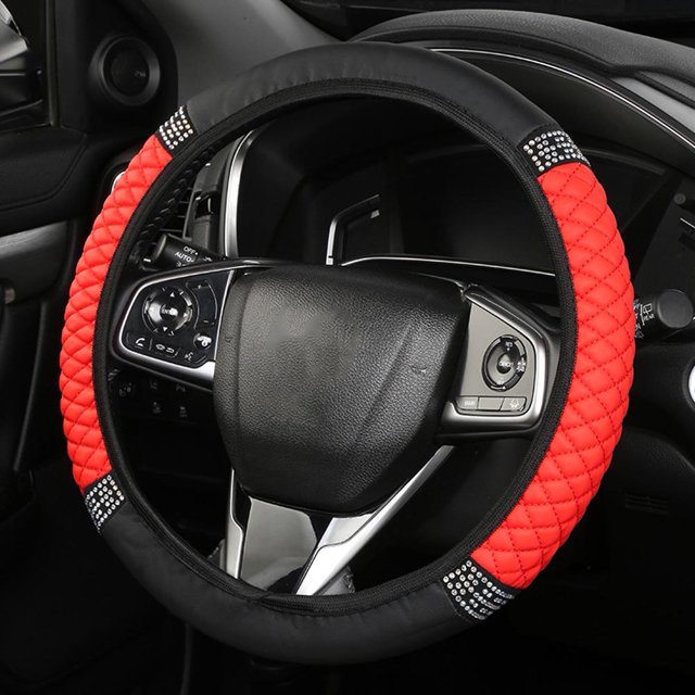 Universal 38 cm Bling Car Steering Wheel Cover Rhinestone Steering-Wheel Cover. K1S4