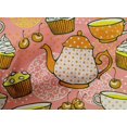 thumbnail image 5 of oneOone Cotton Poplin Peach2 Fabric Tea Party Kettle Craft Projects Decor Fabric Printed By The Yard 42 Inch Wide, 5 of 5