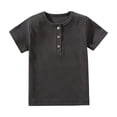thumbnail image 1 of Birdeem Haut à Manches Courtes pour Enfants Garçons Filles Mode Confortable Couleur Unie Bouton Col Rond, 1 of 12