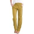 thumbnail image 2 of Kcodviy Women Solid Straight Solid Plus Size Casual Pants Elastic Pants Long Drawstring Yoga Pants Pockets Plus Size Linen Women Waist Cotton Plus Size Pants Casual Pants, 2 of 4