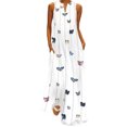 thumbnail image 1 of Bellella Robe Longue Maxi pour Femmes, Robe Débardeur à Col en V, Imprimé Floral, Robe d'Été de Plage, Ample, Sans Manches, Style de Fête, U 5TG, 1 of 2