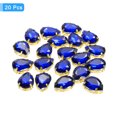 thumbnail image 3 of Unique Bargains 20Pack Teardrop Sew on Rhinestone - 18x13mm Glass Teardrop Crystal Rhinestones in Gold Prong Setting (Sapphire Blue), 3 of 7