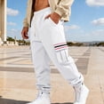 thumbnail image 4 of Ceisia Men Solid Color Loose Casual Pants Elastic Waist Drawstring Sports Gift Work Trousers, 4 of 9