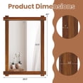 thumbnail image 3 of Costway 40 x 28.5 Inch Shatterproof Wall Mirror with Acacia Wood Frame & Vintage Rivet Design, 3 of 10