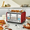 thumbnail image 2 of Roter Mond Countdown Stainless Steel 4 Slice Toaster with Bagel, Defrost, Cancel Function, Dual Toaster, Extra Wide Slots, 6 Shade Settings, Removable Crumb Trays, 1650W, Red, 2 of 9