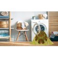 thumbnail image 2 of Ahgly Company Tapis d'Intérieur Lavable à la Machine, Carré, Transitionnel, Brun Selle, Tapis de Zone, 3 Pieds Carré, 2 of 7