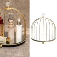thumbnail image 2 of Bird cage makeup organizer storage shelf iron type container for desktop vanity 20x21cm, 2 of 8