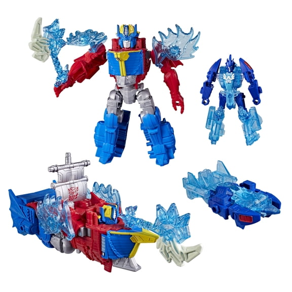 Transformers CYBERWORLD Optimus Prime & Autobot Mirage High Seas Heroes Energon Surge Action Figures