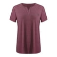 thumbnail image 4 of Plebaso 2 Pack Hauts Grande Taille pour Femmes Col en V Manches Courtes Tee Tops Blouses Décontractées Confortables pour Femmes, 4 of 5