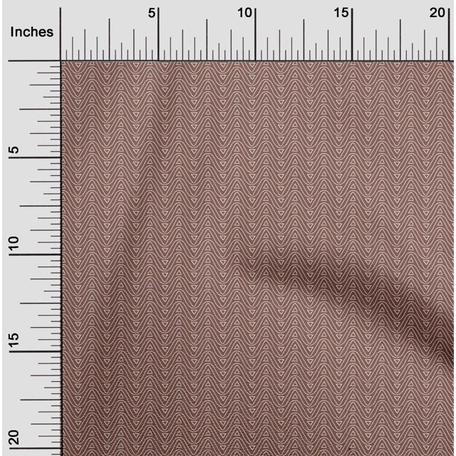 oneOone Cotton Poplin Fabric Waves & Triangle Geometric Print Sewing Fabric BTY 42 Inch Wide