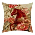 thumbnail image 2 of DIANWUDG Série Animaux Floral Cheval Élégant Déco Maison Canapé Chambre Tête de Lit Housse de Coussin, 2 of 6