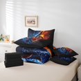 thumbnail image 4 of Music Theme King Bedding Set 7 Piece Music Note Comforter Set With Sheets Water And Fire Bed In A Bag For Kids Adults Red Blue Bed Set Reversible, 4 of 5