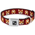 thumbnail image 1 of Buckle-Down Dc-W38116-L Collier de Sécurité pour Chien Grand corgi FaceRump Rouge, 1 of 7