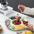 thumbnail image 1 of Round Snack Tray with Five Compartments | Divided Serving Plate for Candy, Nuts, Dried Fruit, and Snacks | Party Appetizer Organizer | Home Kitchen Entertaining and Buffet Table, 1 of 8
