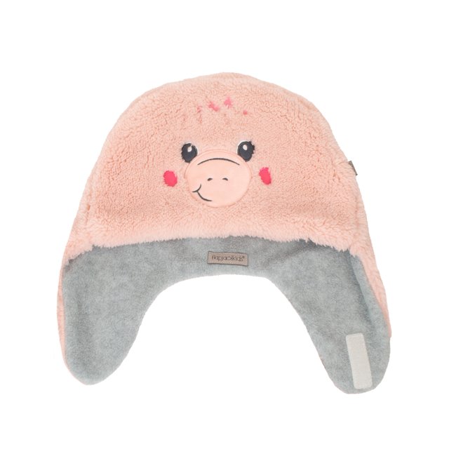 FlapJackKids - Chapeau Sherpa Réversible Dino Rose m 2-4a