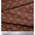 thumbnail image 3 of Soimoi Crepe Silk Fabric Fish Block Printed Fabric 1 Yard 42 Inch Wide, 3 of 3