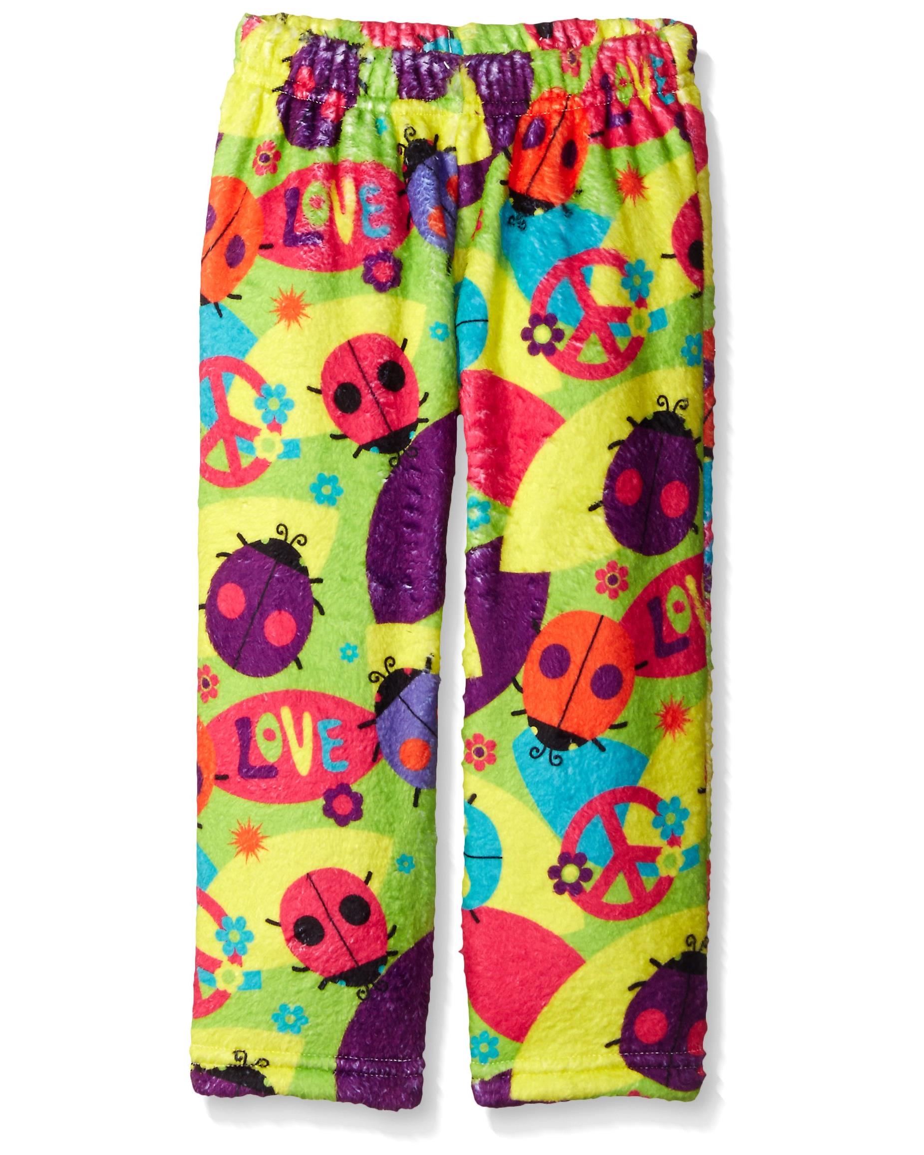 Up Past 8 Girls' Pajama Pants Fuzzy Plush Sleepwear Fun Pants