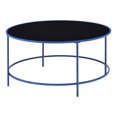 thumbnail image 1 of Furniture of America Rockbel Table Basse Ronde Contemporaine à Dessus en Verre, Bleu, 1 of 6