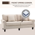 thumbnail image 4 of HOMCOM Canapé Moderne 3 Places en Velours Côtelé avec Accoudoirs Roulés Beige, 4 of 10