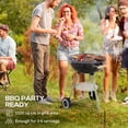 thumbnail image 4 of Outsunny Portable Charcoal BBQ Grill, Outdoor Camp Cooker w/ Wheels, 4 of 10