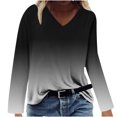 thumbnail image 1 of Hauts à Manches Longues pour Femmes Mode Décontractée Col en V Confortable Haut Imprimé T-Shirt Blouse Hauts Col en V pour Femmes Hauts Décontractés Mode pour Femmes Hauts à Manches Longues, 1 of 4