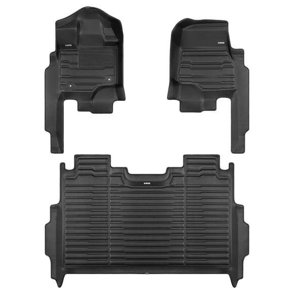 TuxMat - pour Ford F150 Super Crew Sans Rangement de Siège Arrière Modèles 2021-2026 - Tapis de Voiture Personnalisés - Couverture Maximale, Toutes Saisons, Mesurés au Laser - Cet Ensemble Complet Comprend les 1re et 2e Rangées