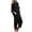 Black, variant on BYHONG Womens Casual Solid Color Pants High Waist Loose Pocket Pant Two Piece Sets Womens Pant Suits White S