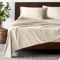 thumbnail image 2 of Bare Home Bamboo Sheet Set - Made from Rayon Fibers - Deep Pockets - 4 Piece - King, Sand, 2 of 7